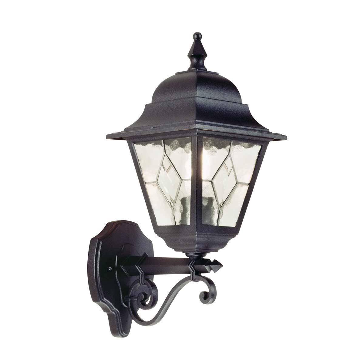 Elstead Norfolk Single Up Wall Lantern - Black