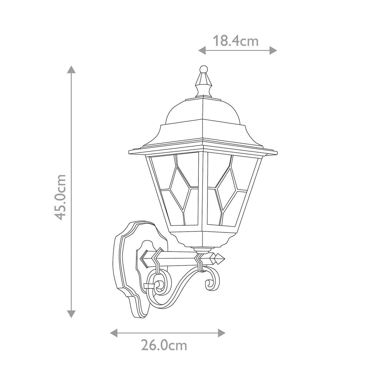 Elstead Norfolk Single Up Wall Lantern - Black