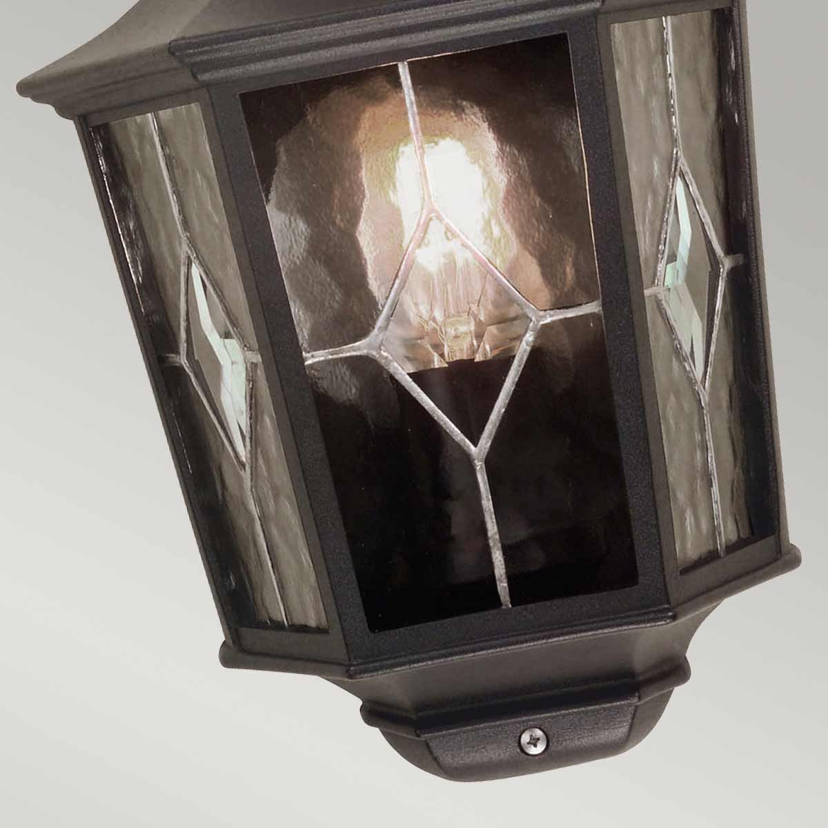 Elstead Norfolk Single Large Half Lantern - Black