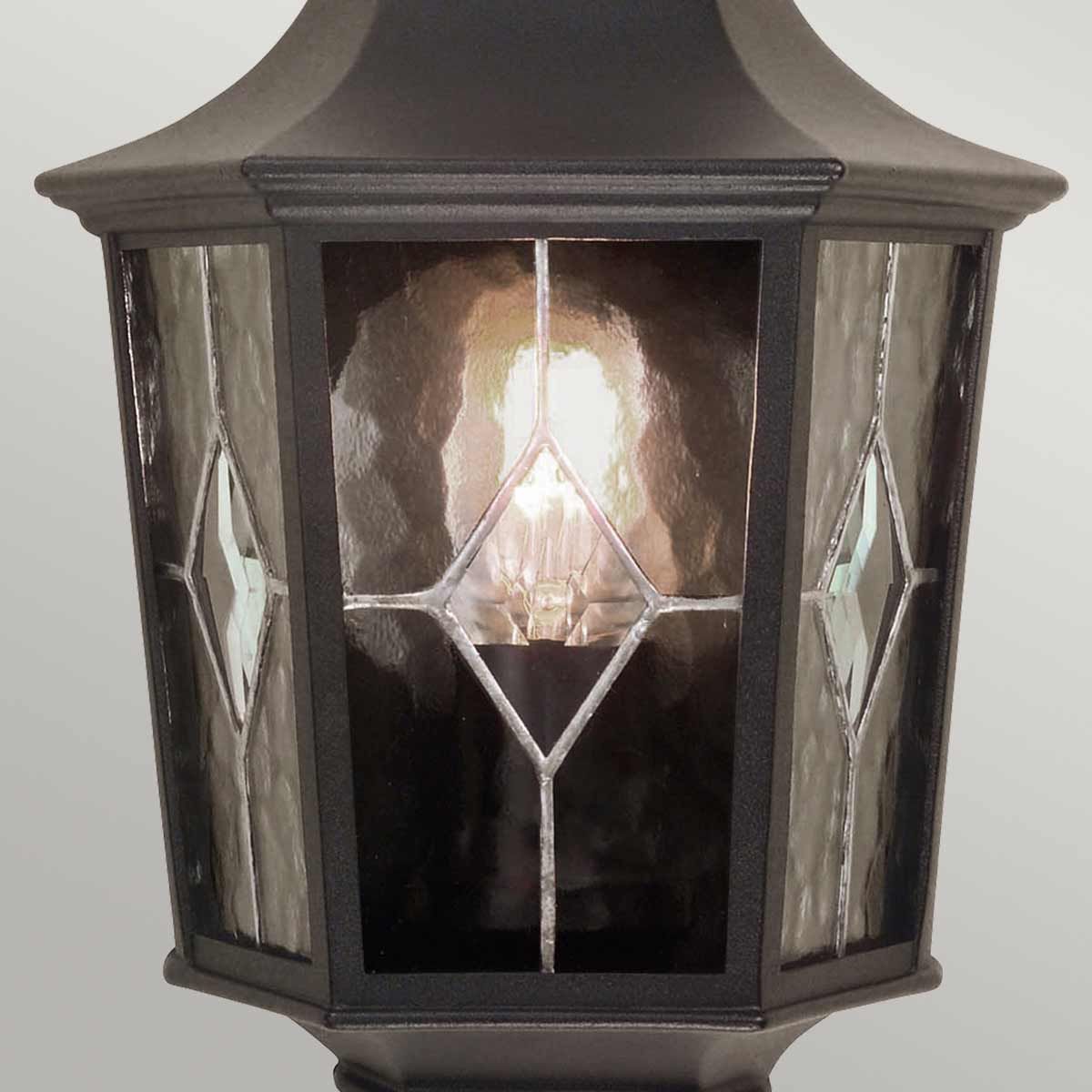 Elstead Norfolk Single Large Half Lantern - Black