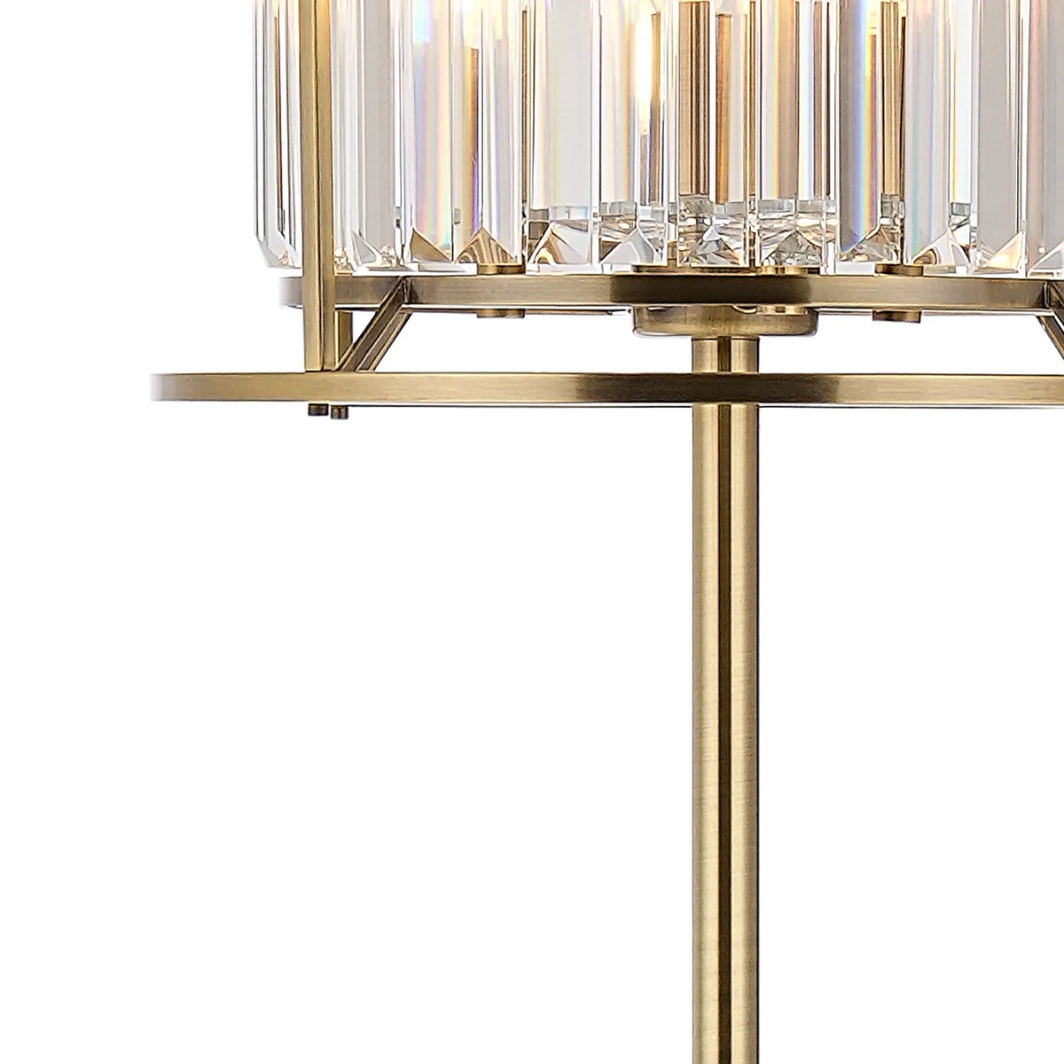 Fabula Oakhurst Floor Lamp – 36 cm – Antique Brass & Clear Crystal