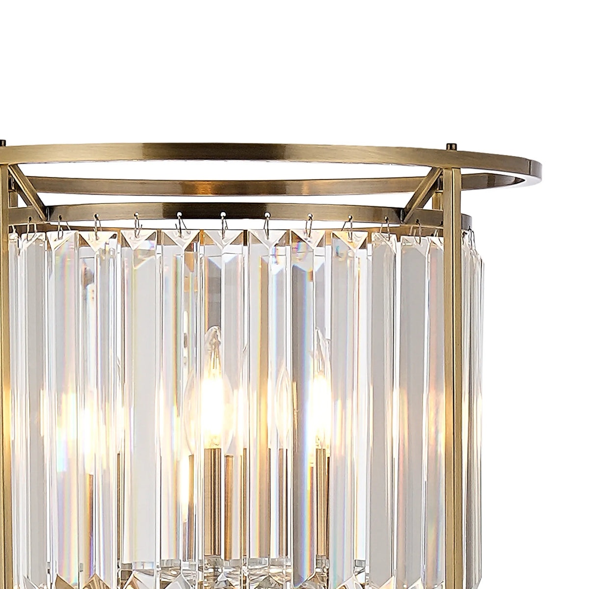 Fabula Oakhurst Floor Lamp – 36 cm – Antique Brass & Clear Crystal