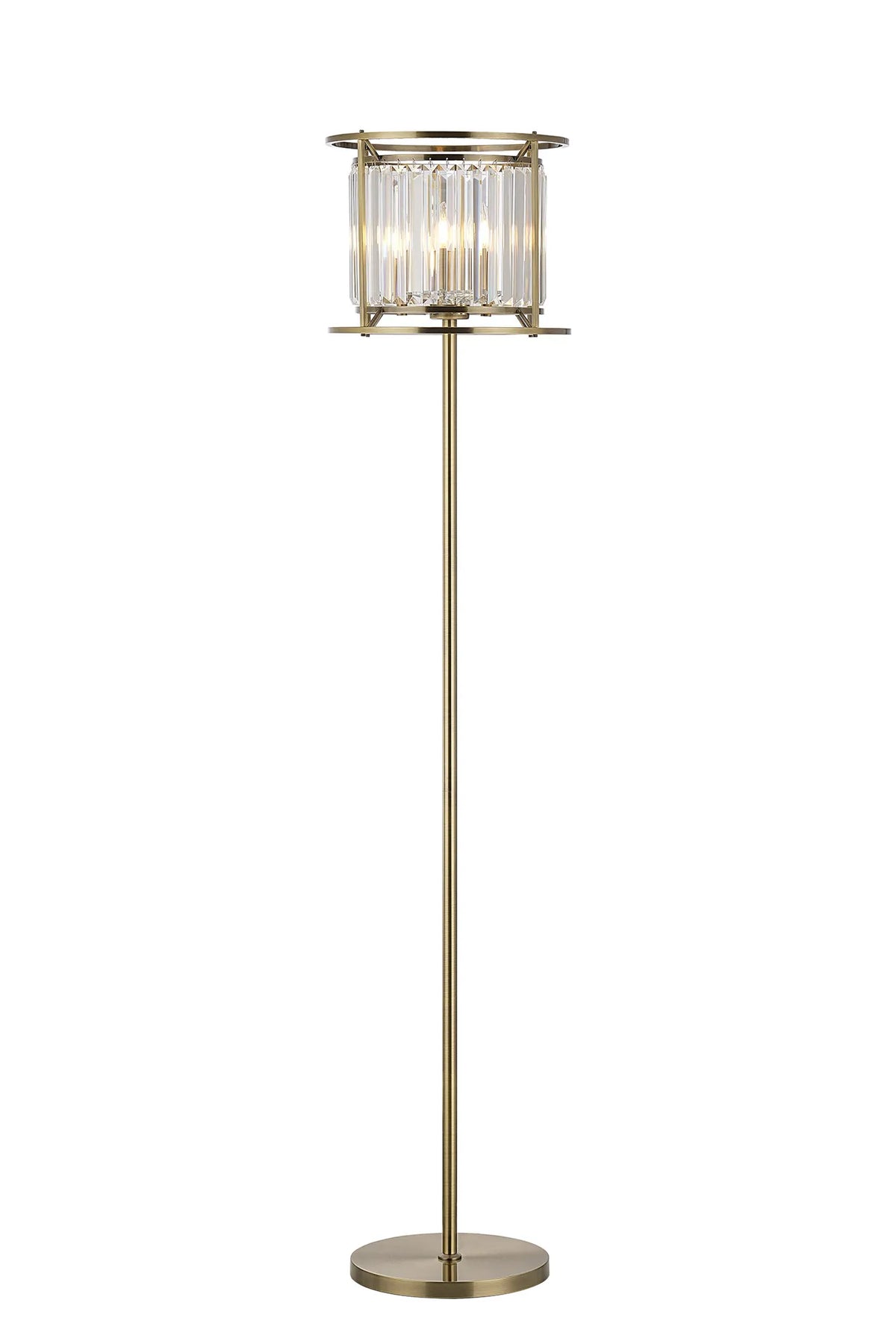 Fabula Oakhurst Floor Lamp – 36 cm – Antique Brass & Clear Crystal 36 cm