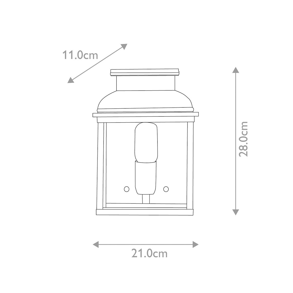 Elstead Old Bailey Single Wall Lantern - Aged Brass