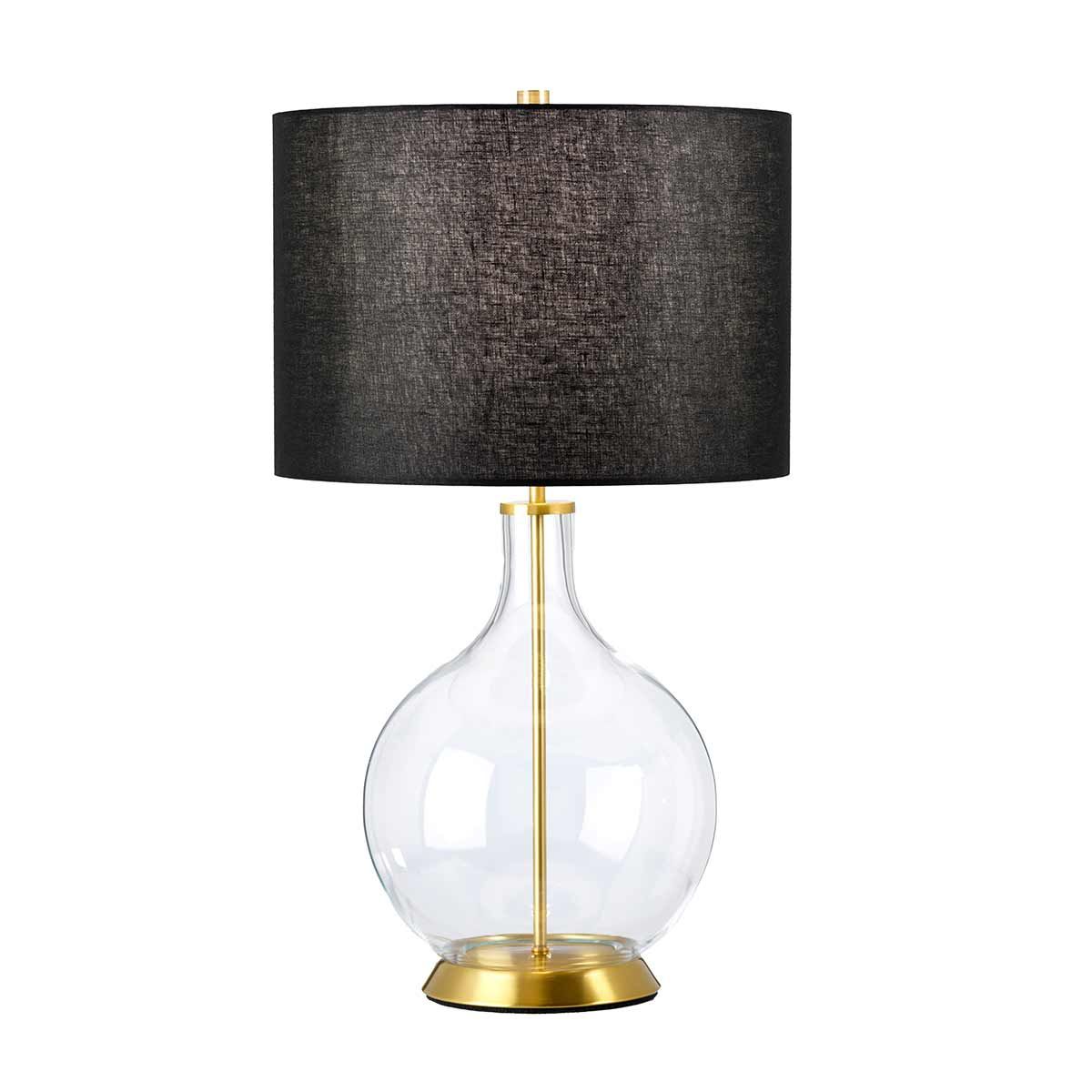 Elstead Orb Single Table Lamp - Aged Brass & Black Shade
