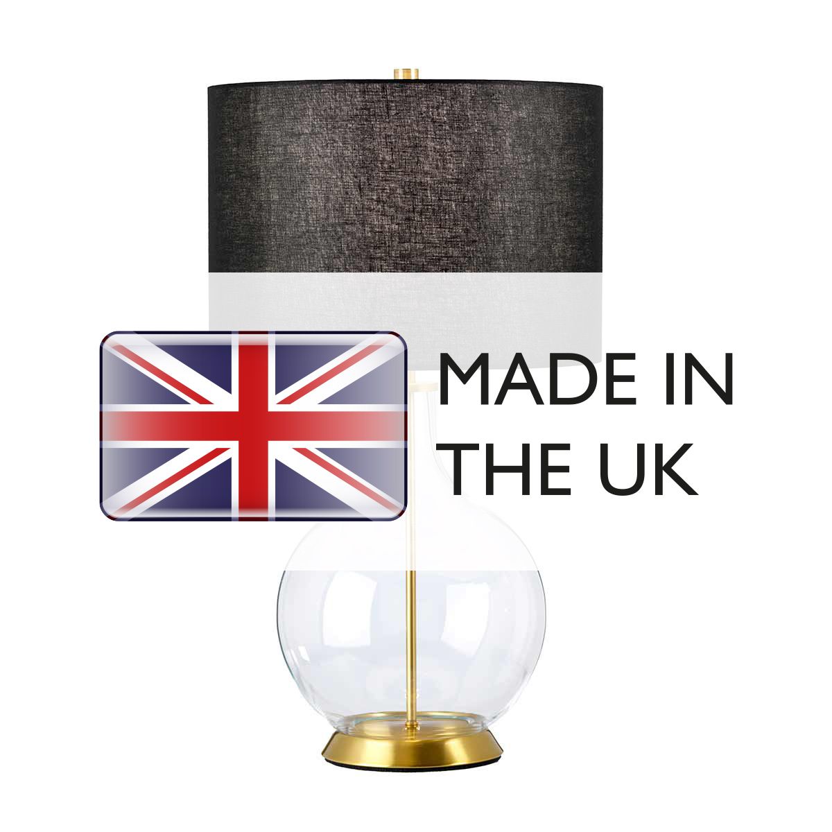 Elstead Orb Single Table Lamp - Aged Brass & Black Shade