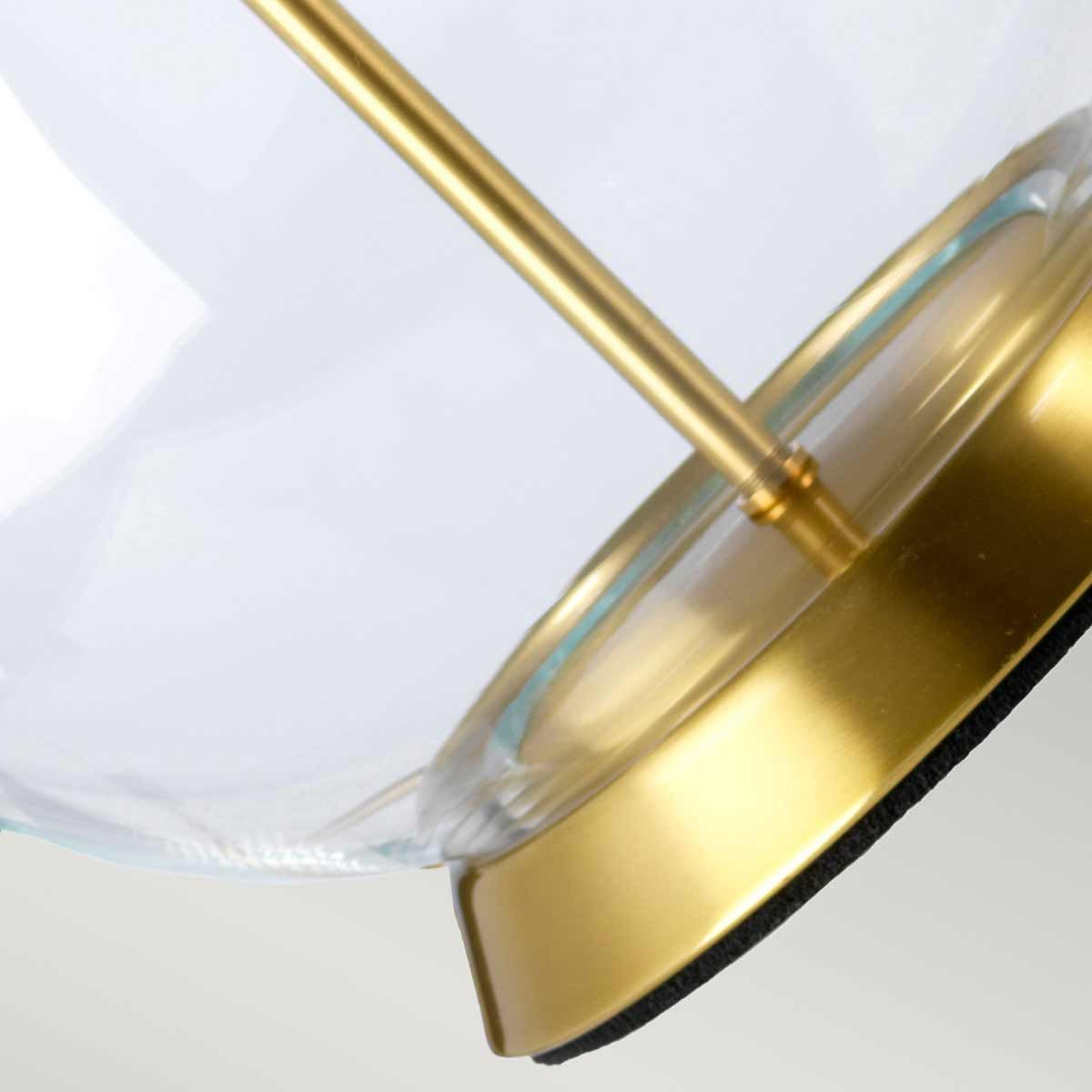 Elstead Orb Single Table Lamp - Aged Brass & White Shade