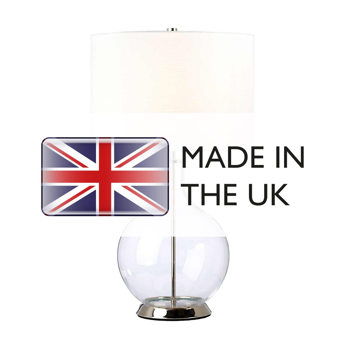 Elstead Orb Single Table Lamp - Polished Nickel & White Shade