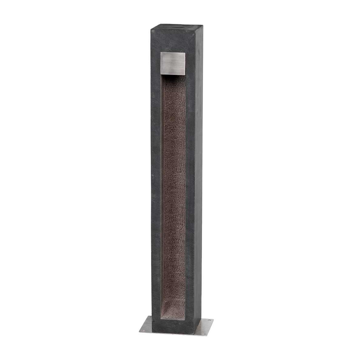 Elstead Parkstone LED Bollard 700mm - Basalt Stone & Stainless Steel