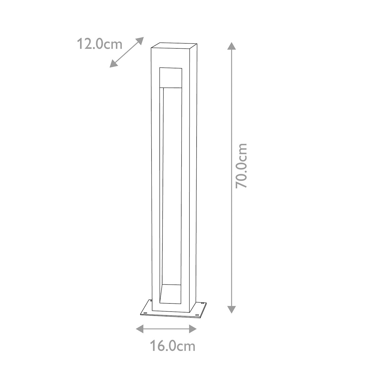 Elstead Parkstone LED Bollard 700mm - Basalt Stone & Stainless Steel