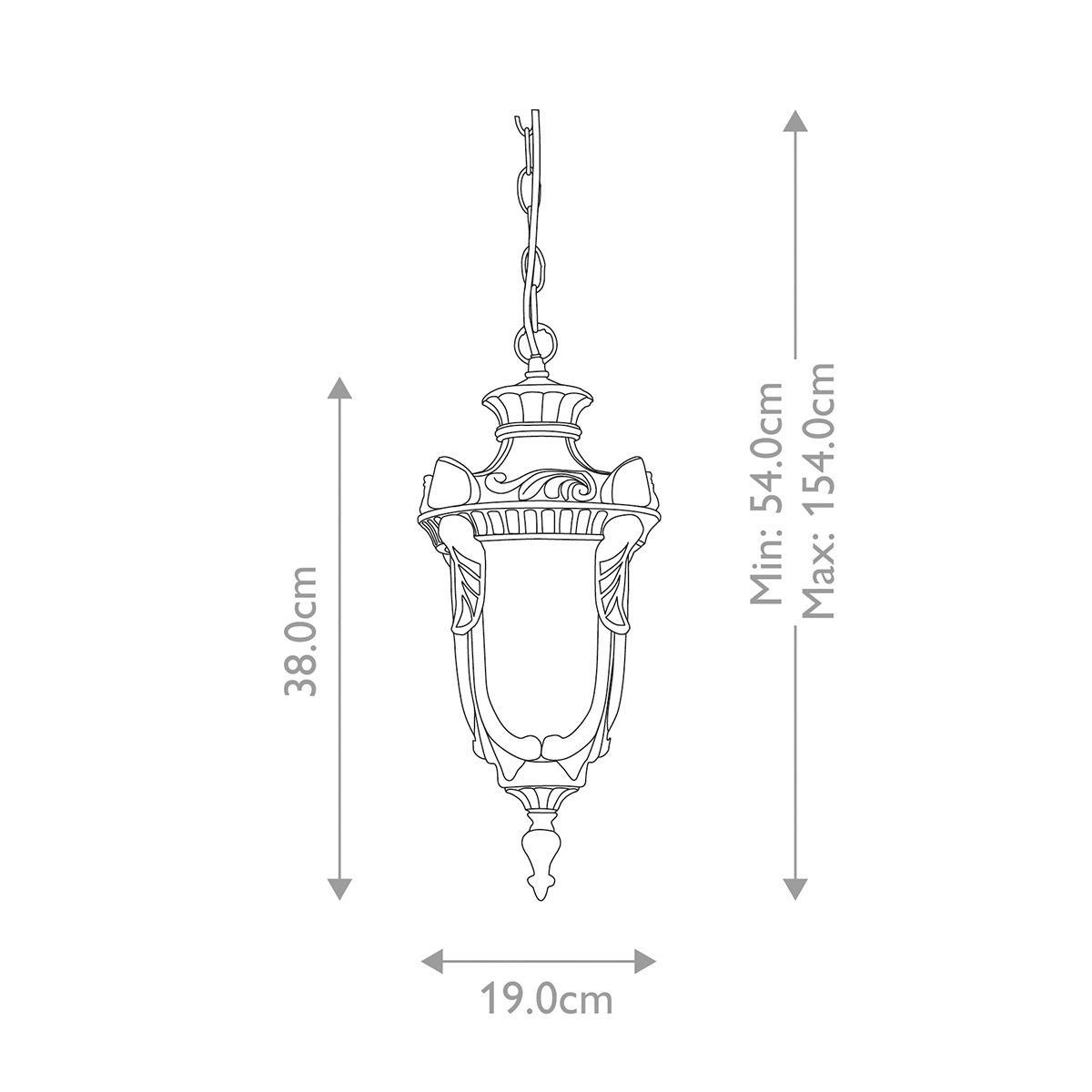 Elstead Philadelphia Single Medium Chain Lantern - Old Bronze