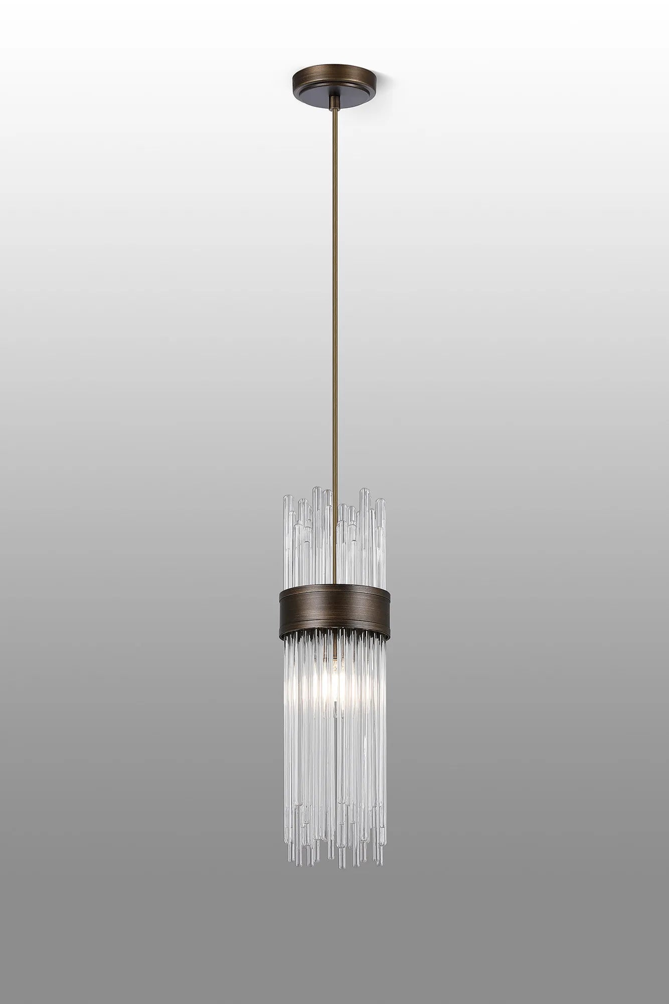 Fabula Portsea 12.5cm Single Pendant IP44 - Bronze & Clear Glass