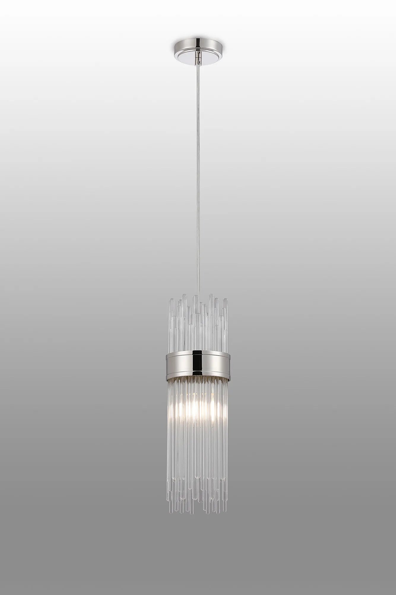 Portsea Single Pendant IP44 - Polished Nickel & Clear Glass