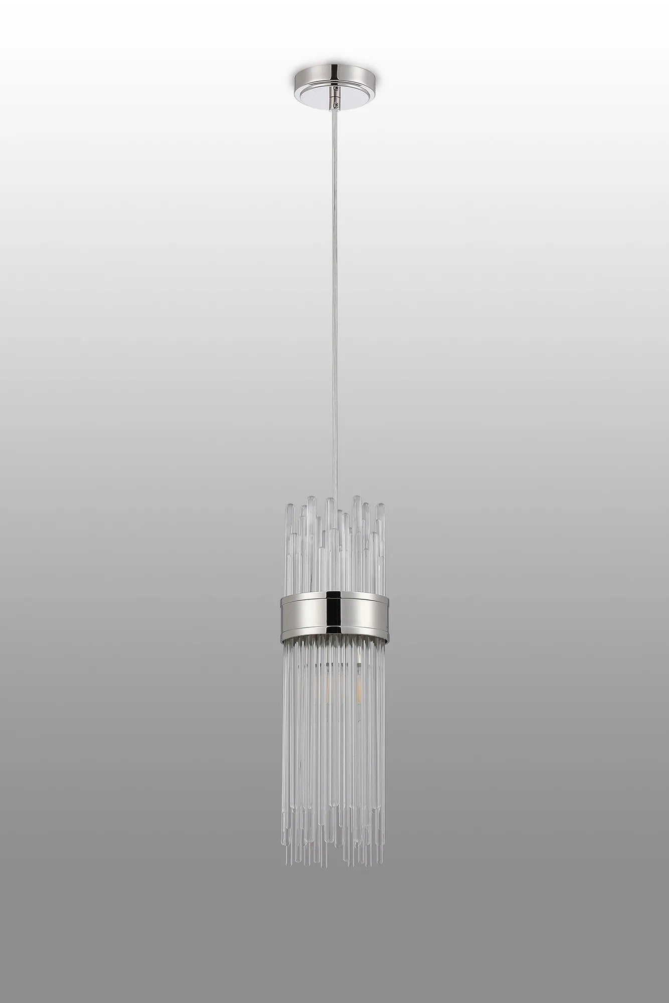 Portsea Single Pendant IP44 - Polished Nickel & Clear Glass