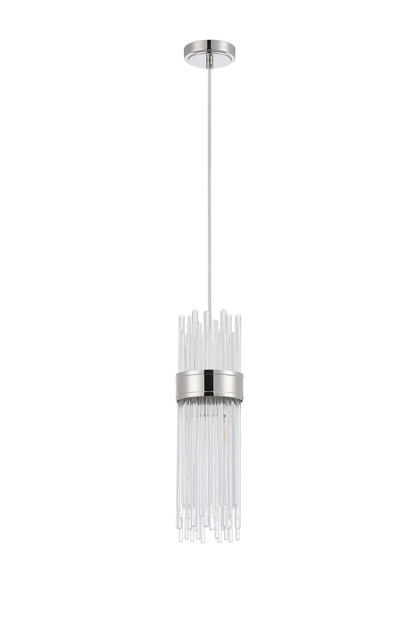 Portsea Single Pendant IP44 - Polished Nickel & Clear Glass