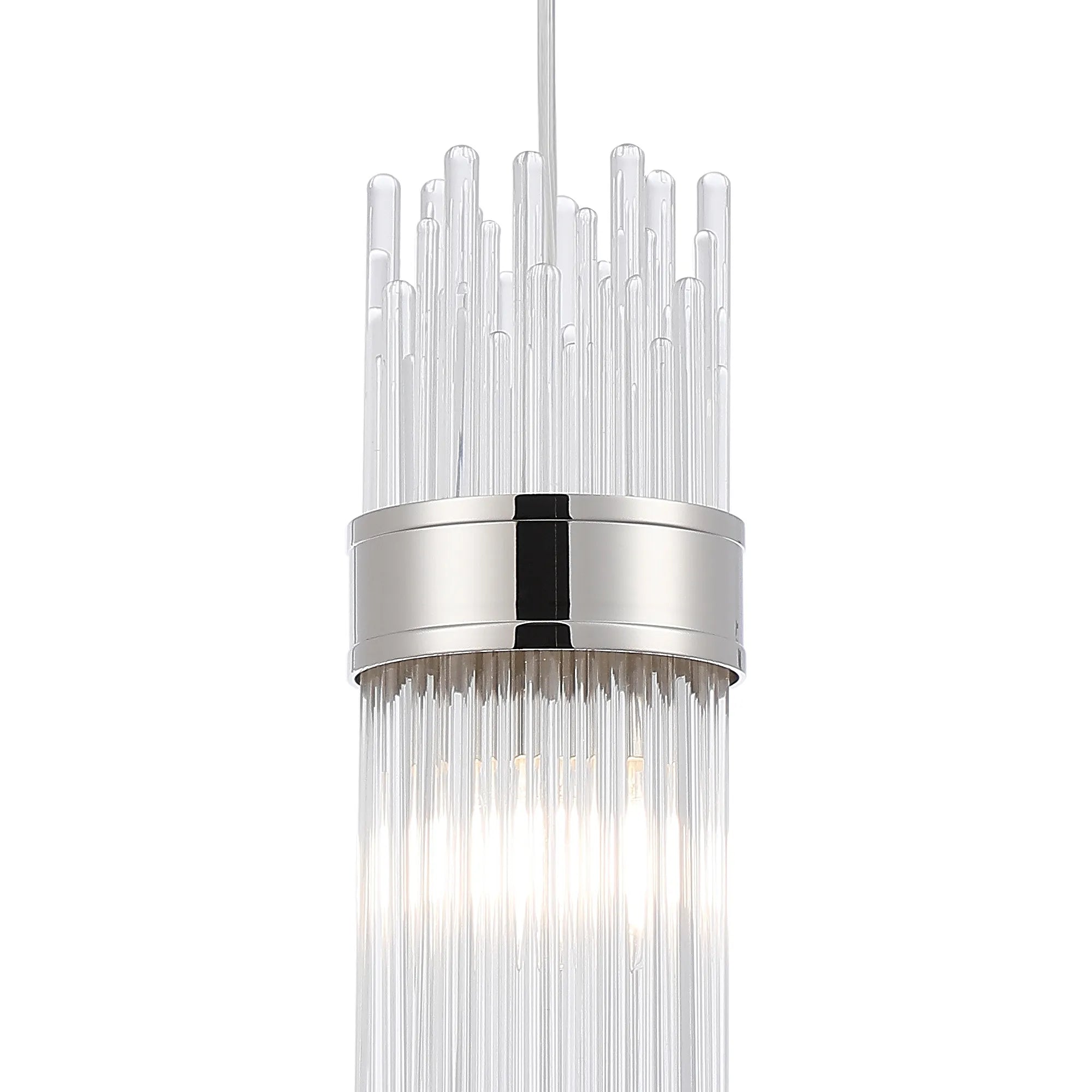Portsea Single Pendant IP44 - Polished Nickel & Clear Glass