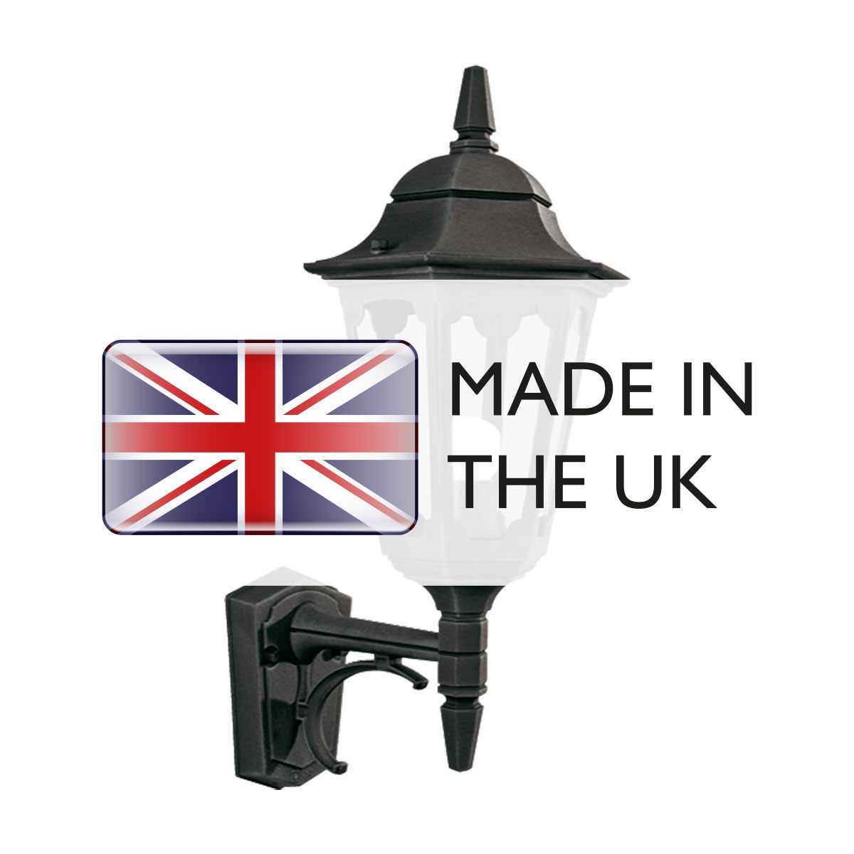 Elstead Parish Single Up Wall Lantern - Black