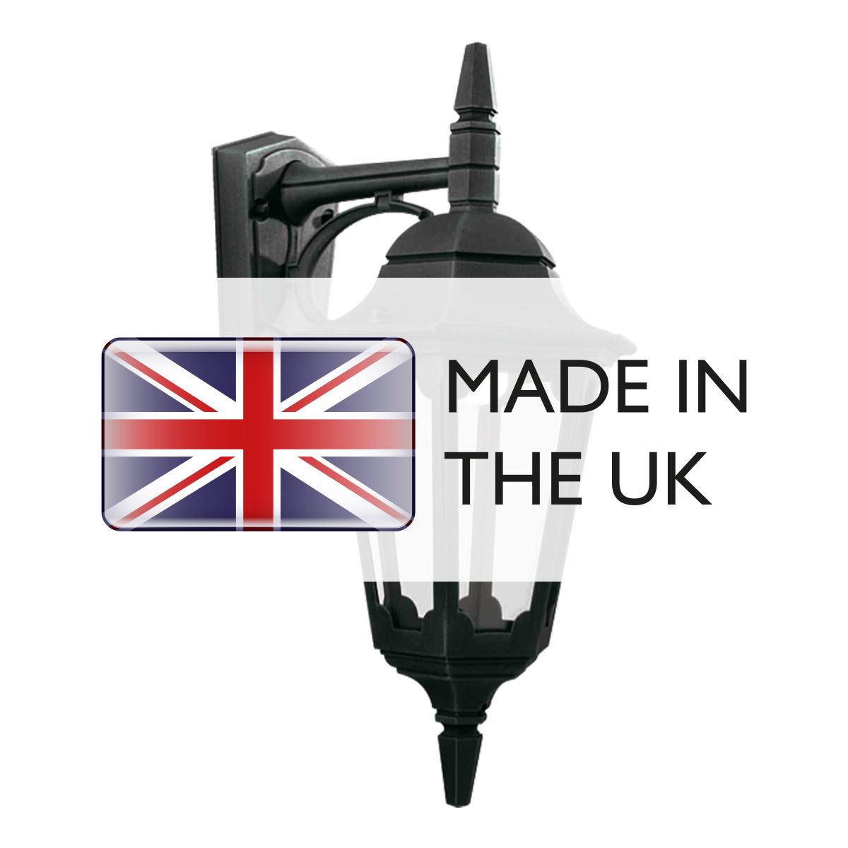 Elstead Parish Single Down Wall Lantern - Black