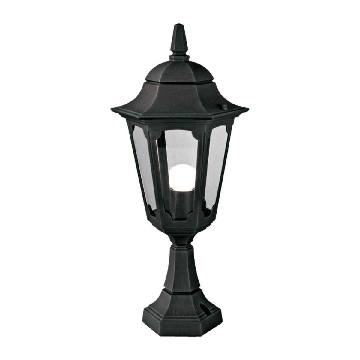 Elstead Parish Single Pedestal Lantern - Black