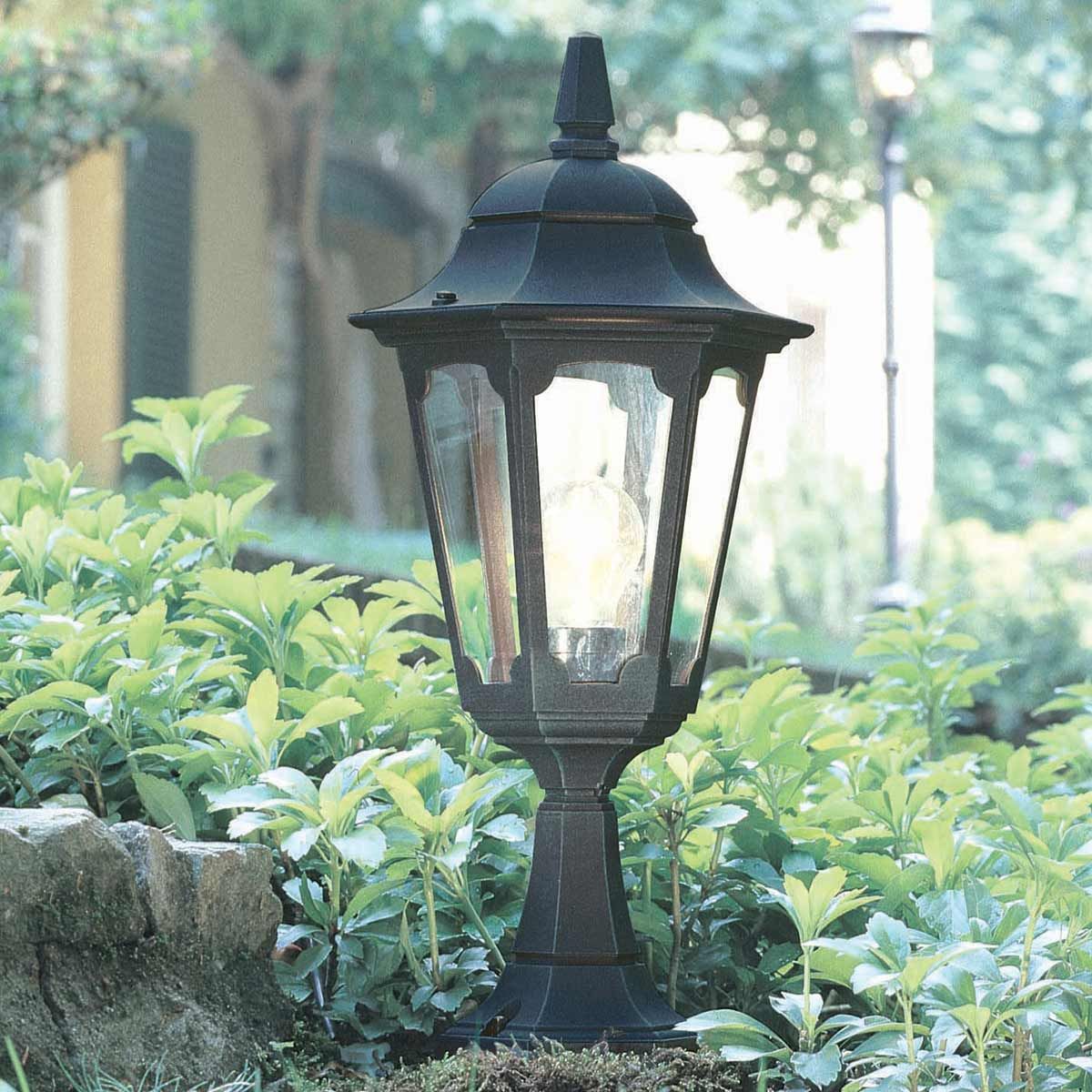 Elstead Parish Single Pedestal Lantern - Black