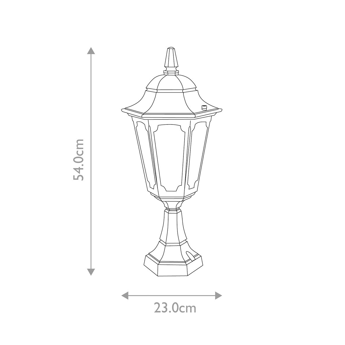 Elstead Parish Single Pedestal Lantern - Black