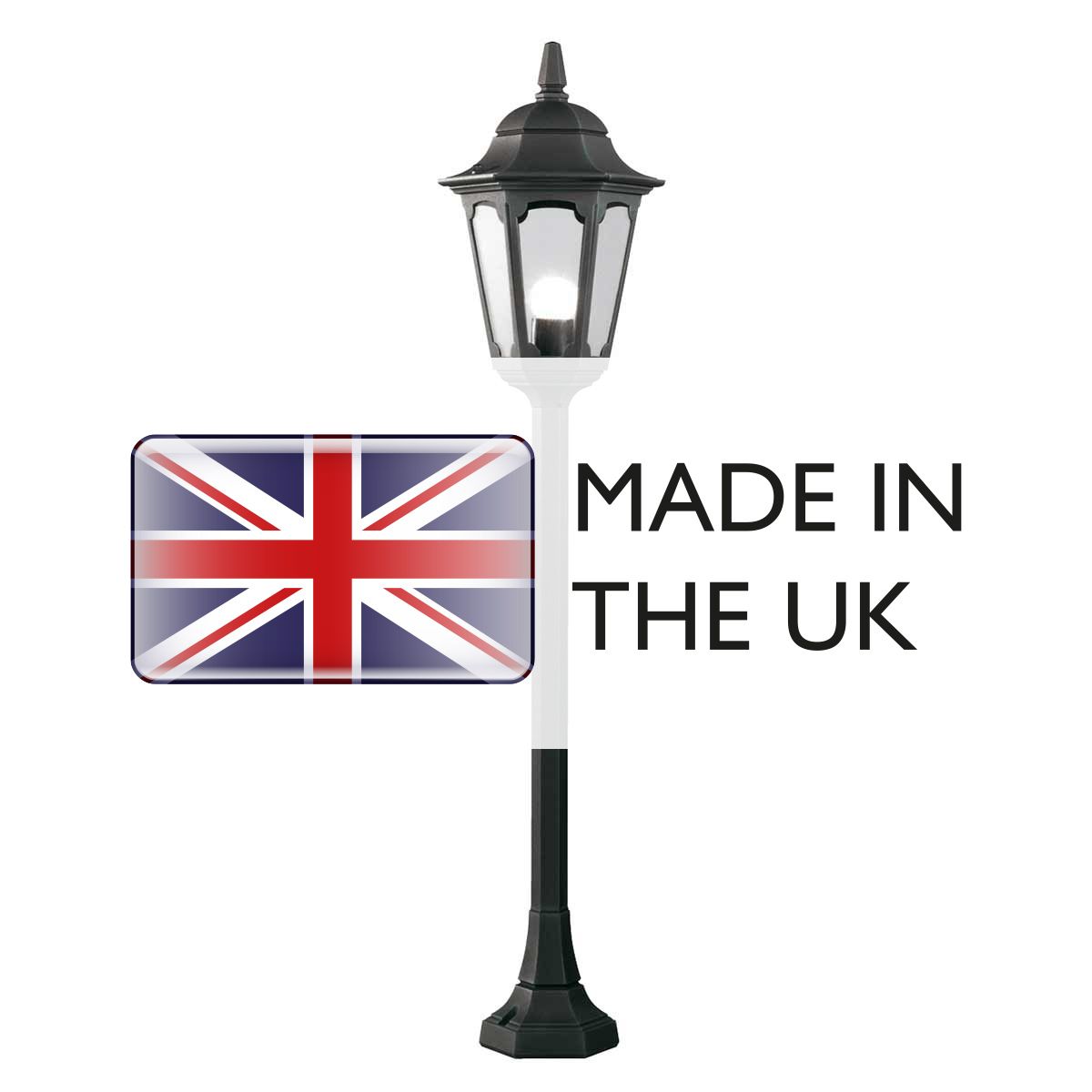 Elstead Parish Single Pillar Lantern - Black