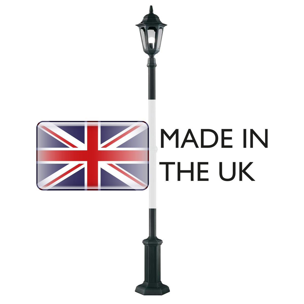 Elstead Parish Single Lamp Post - Black