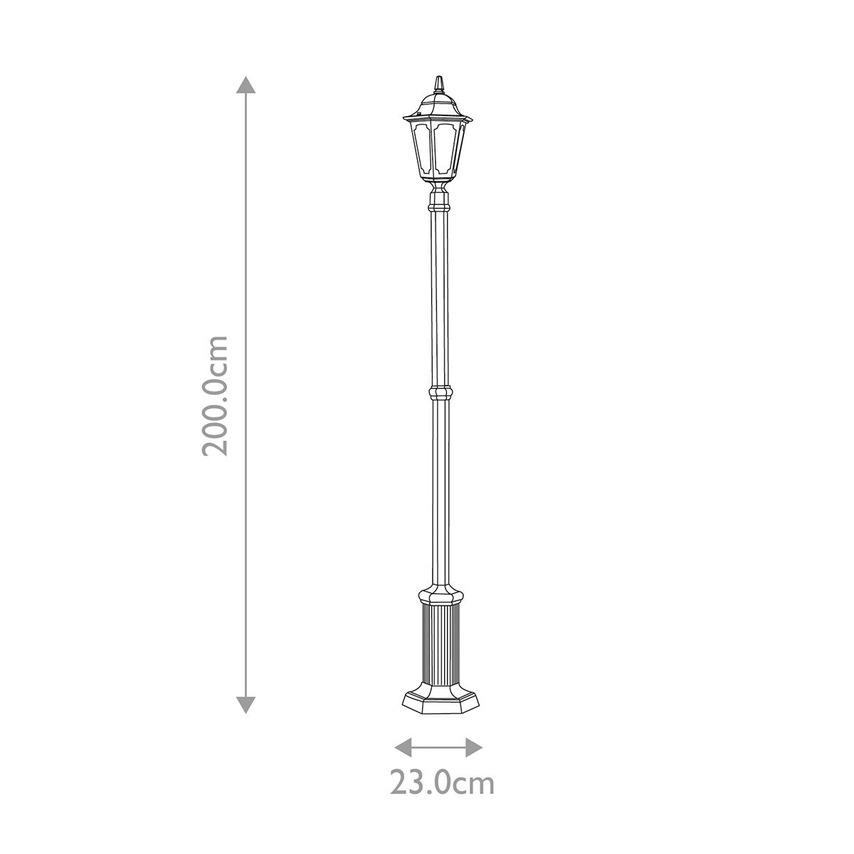 Elstead Parish Single Lamp Post - Black