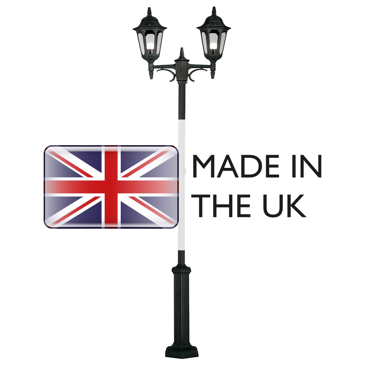Elstead Parish 2 Light Twin Lamp Post - Black