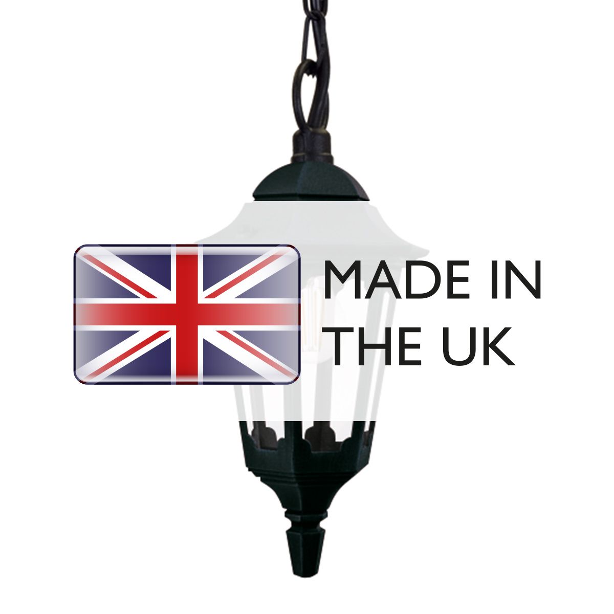 Elstead Parish 1 Light Chain Lantern - Black