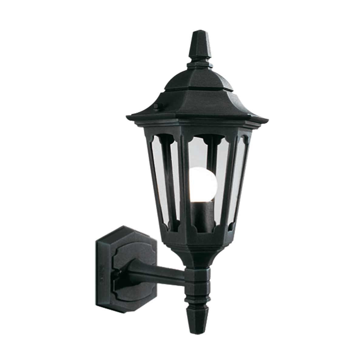 Elstead Parish Mini Single Up Wall Lantern - Black