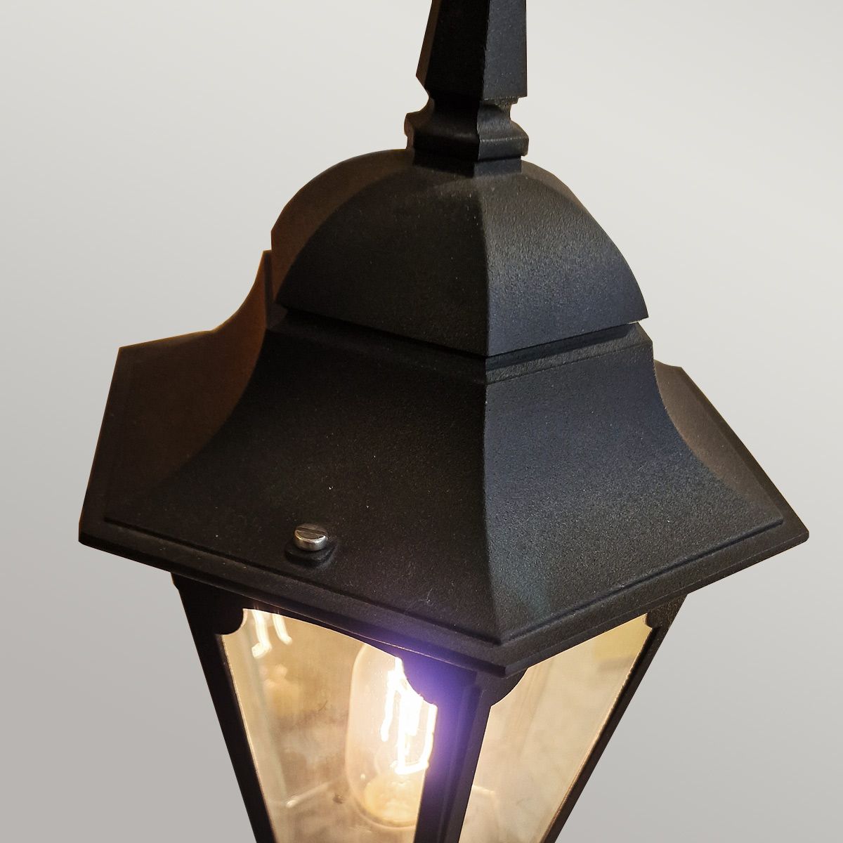 Elstead Parish Mini Single Pedestal Lantern - Black