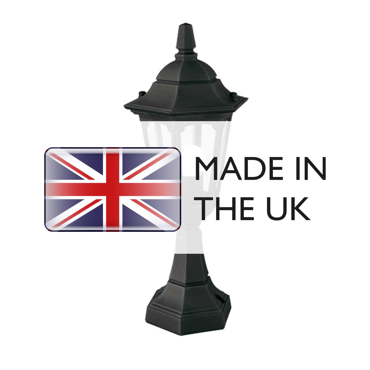 Elstead Parish Mini Single Pedestal Lantern - Black