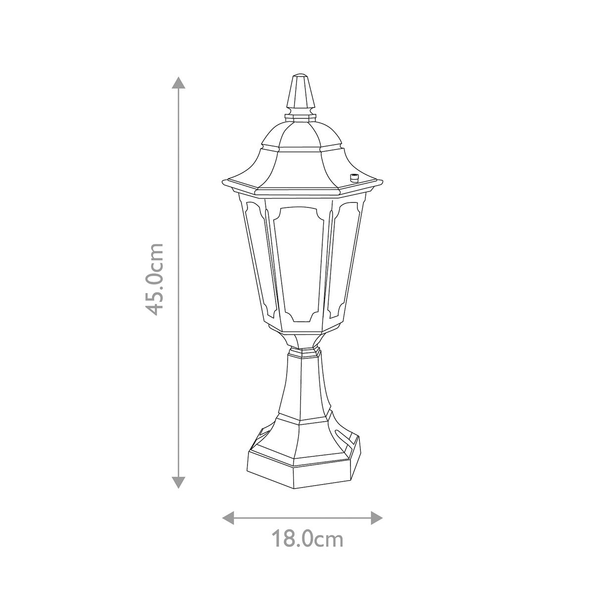 Elstead Parish Mini Single Pedestal Lantern - Black
