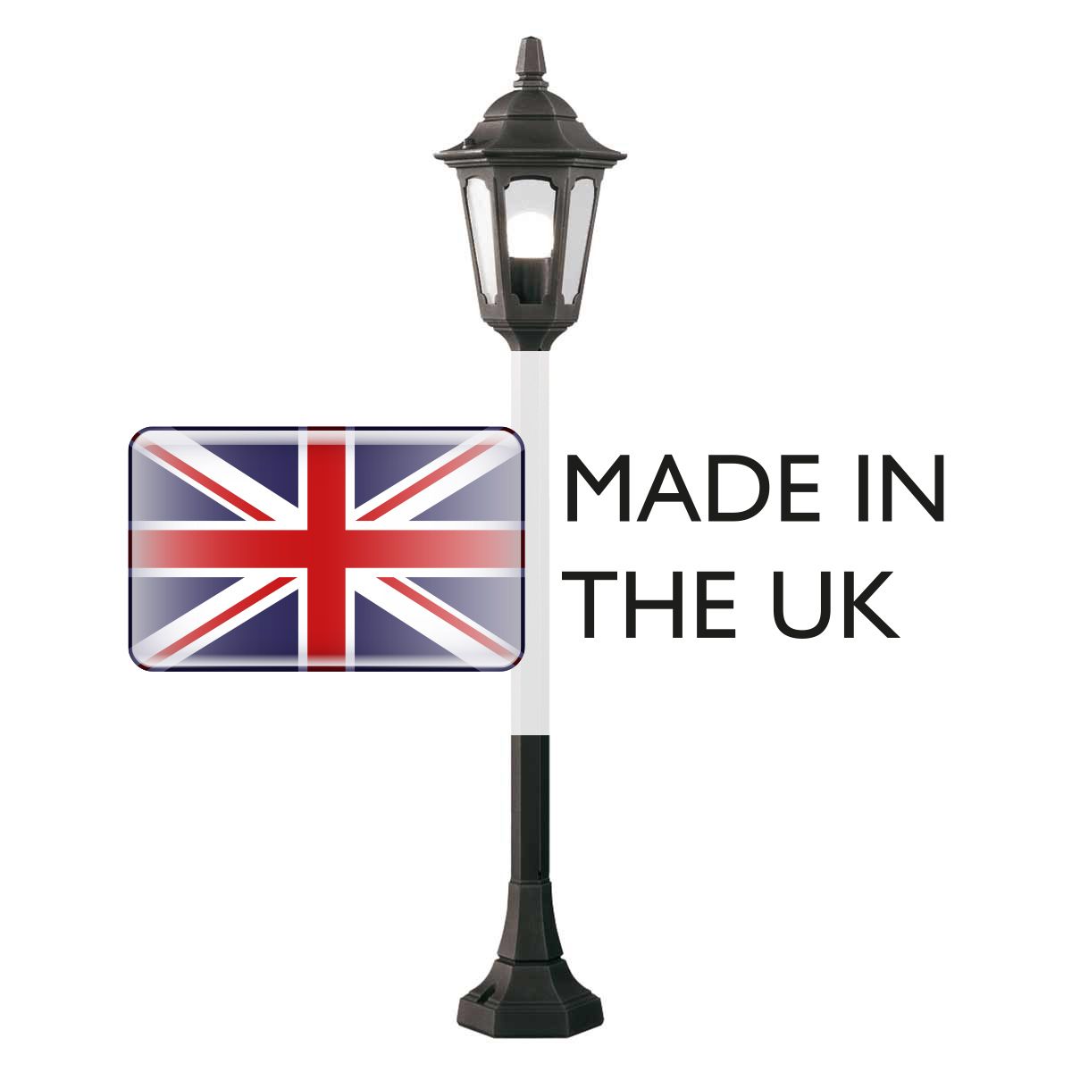 Elstead Parish Mini Single Pillar - Black