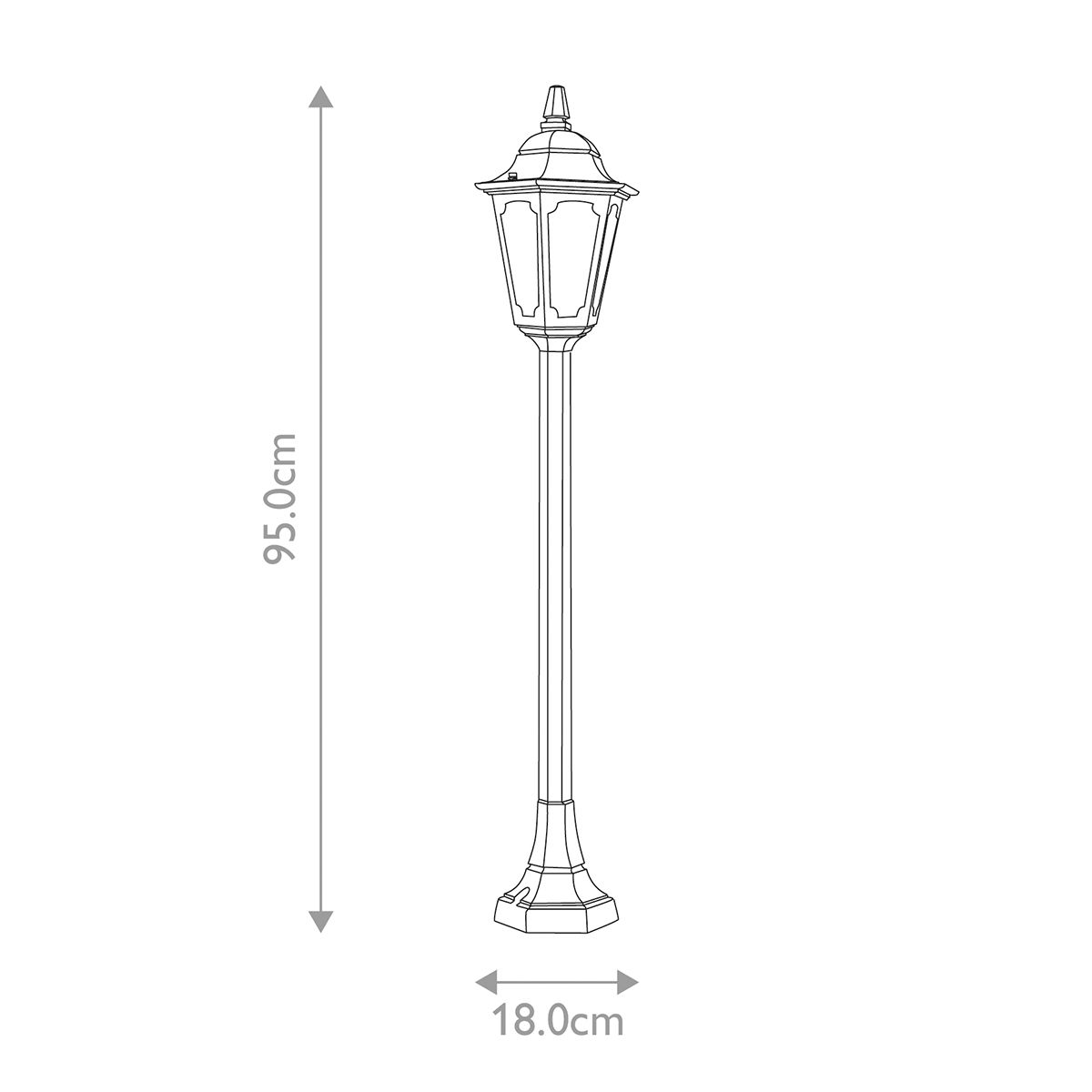 Elstead Parish Mini Single Pillar - Black