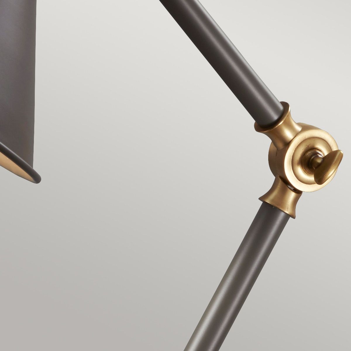 Elstead Provence Element Single Mini Table Lamp - Dark Grey & Aged Brass