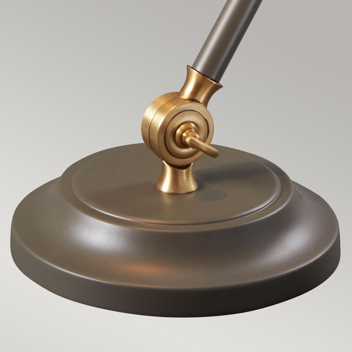 Elstead Provence Element Single Mini Table Lamp - Dark Grey & Aged Brass