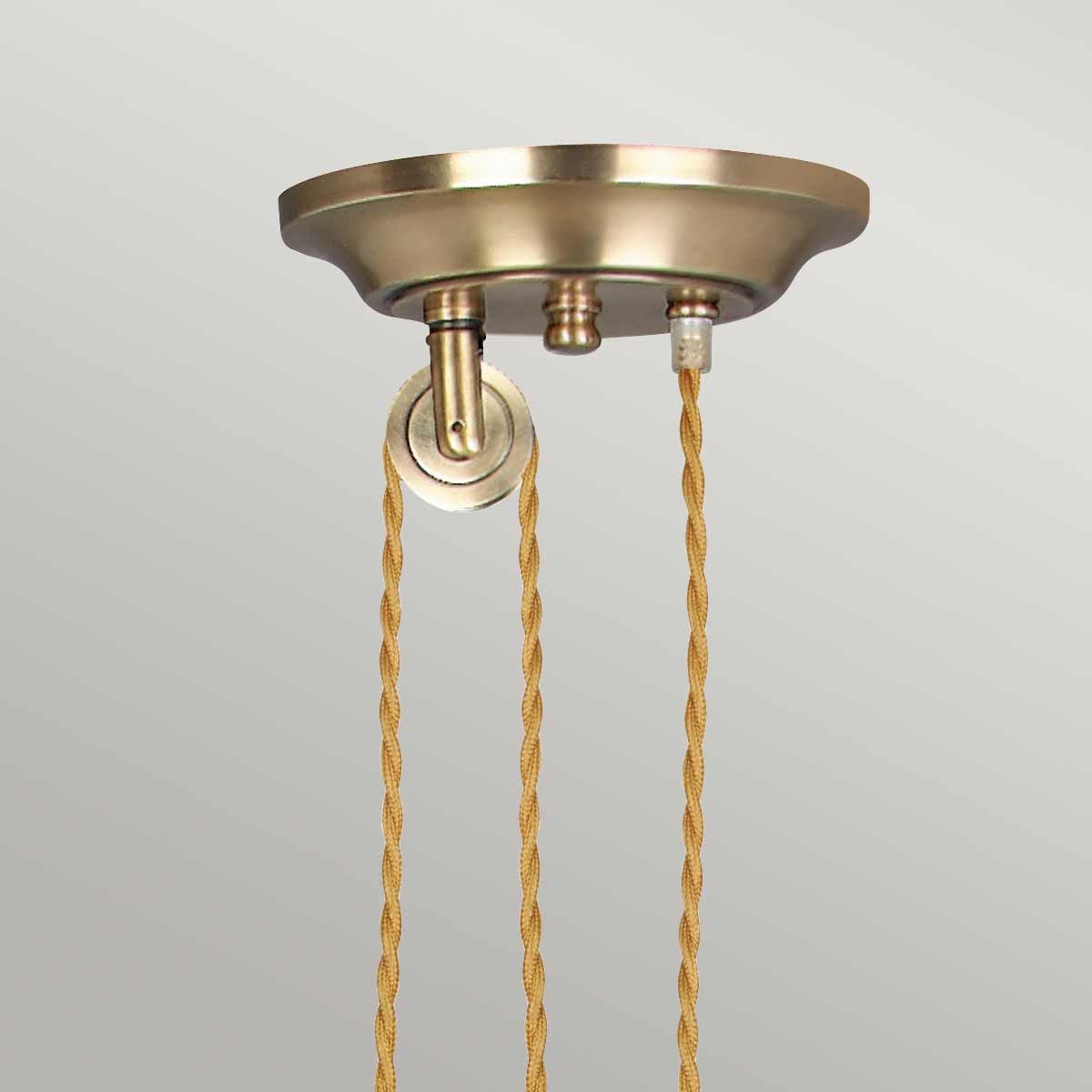 Elstead Provence Single Rise and Fall Pendant - Aged Brass