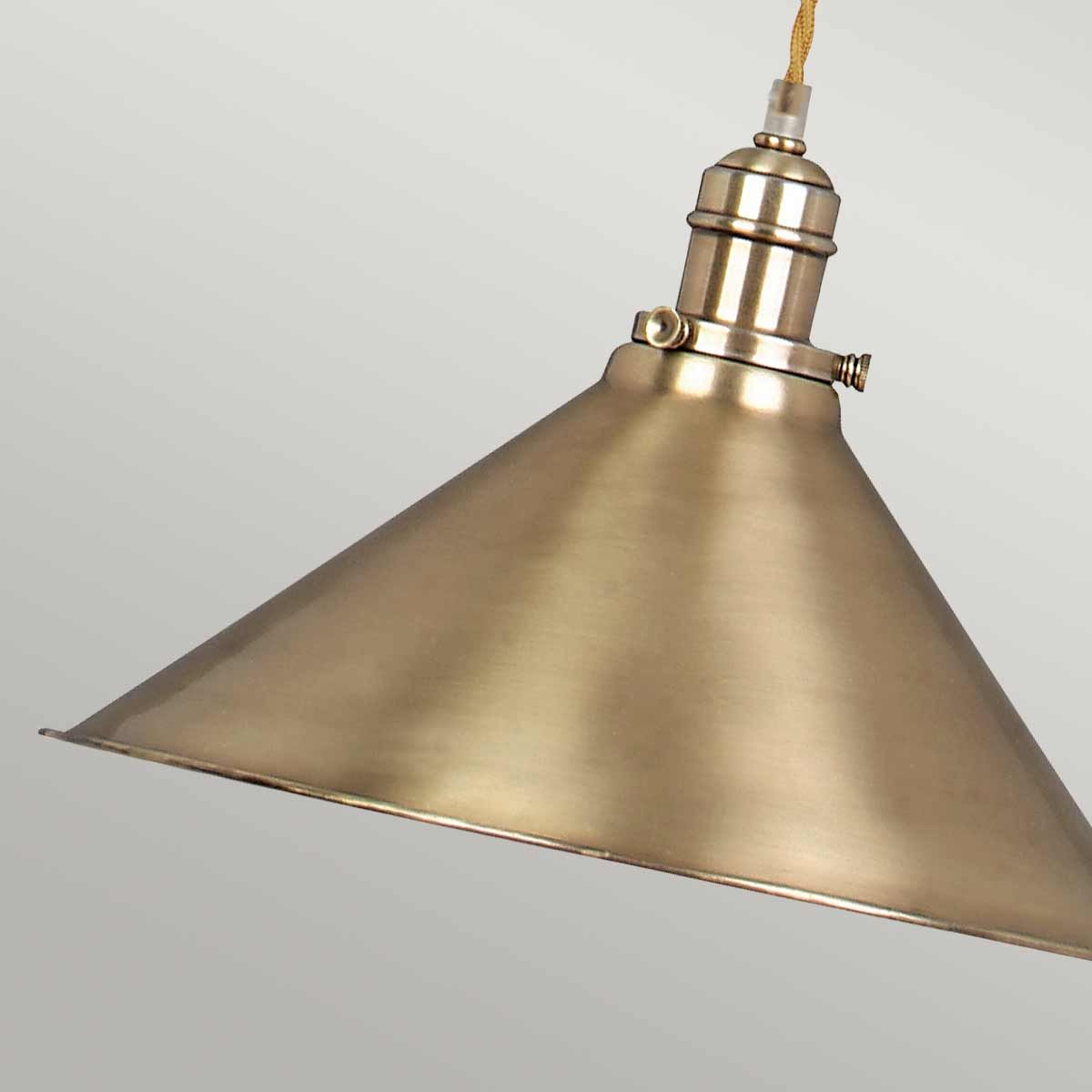 Elstead Provence Single Rise and Fall Pendant - Aged Brass
