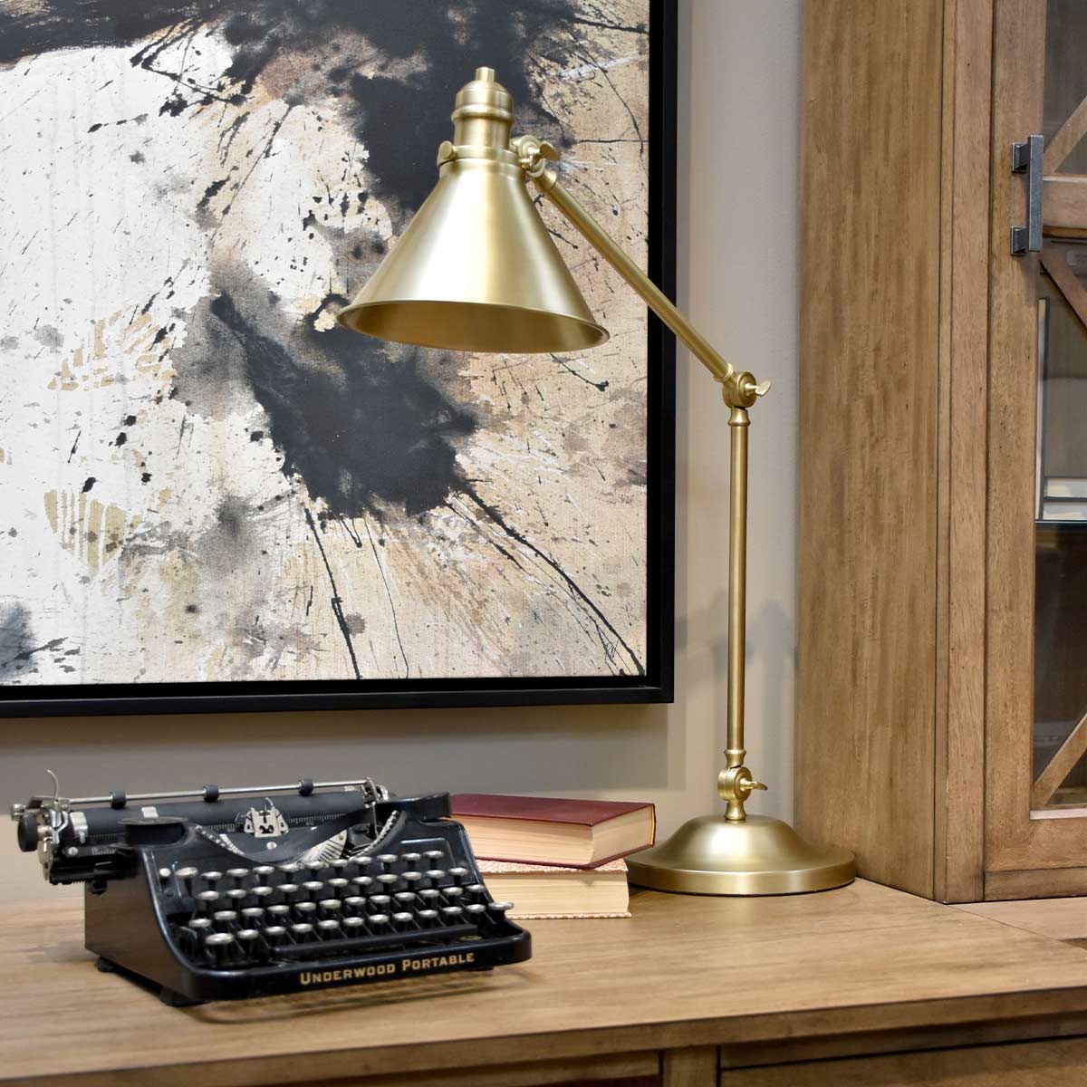 Elstead Provence Single Table Lamp - Aged Brass