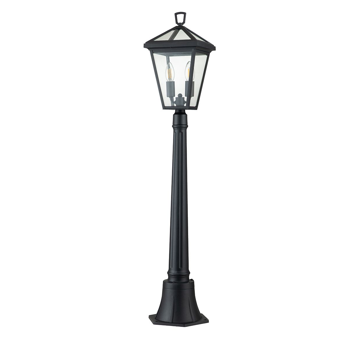 Quintiesse Alford Place 2 Light Pillar Lantern - Museum Black