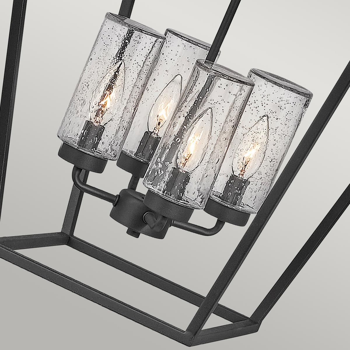 Quintiesse Alford Place 4 Light Outdoor Pendant - Museum Black