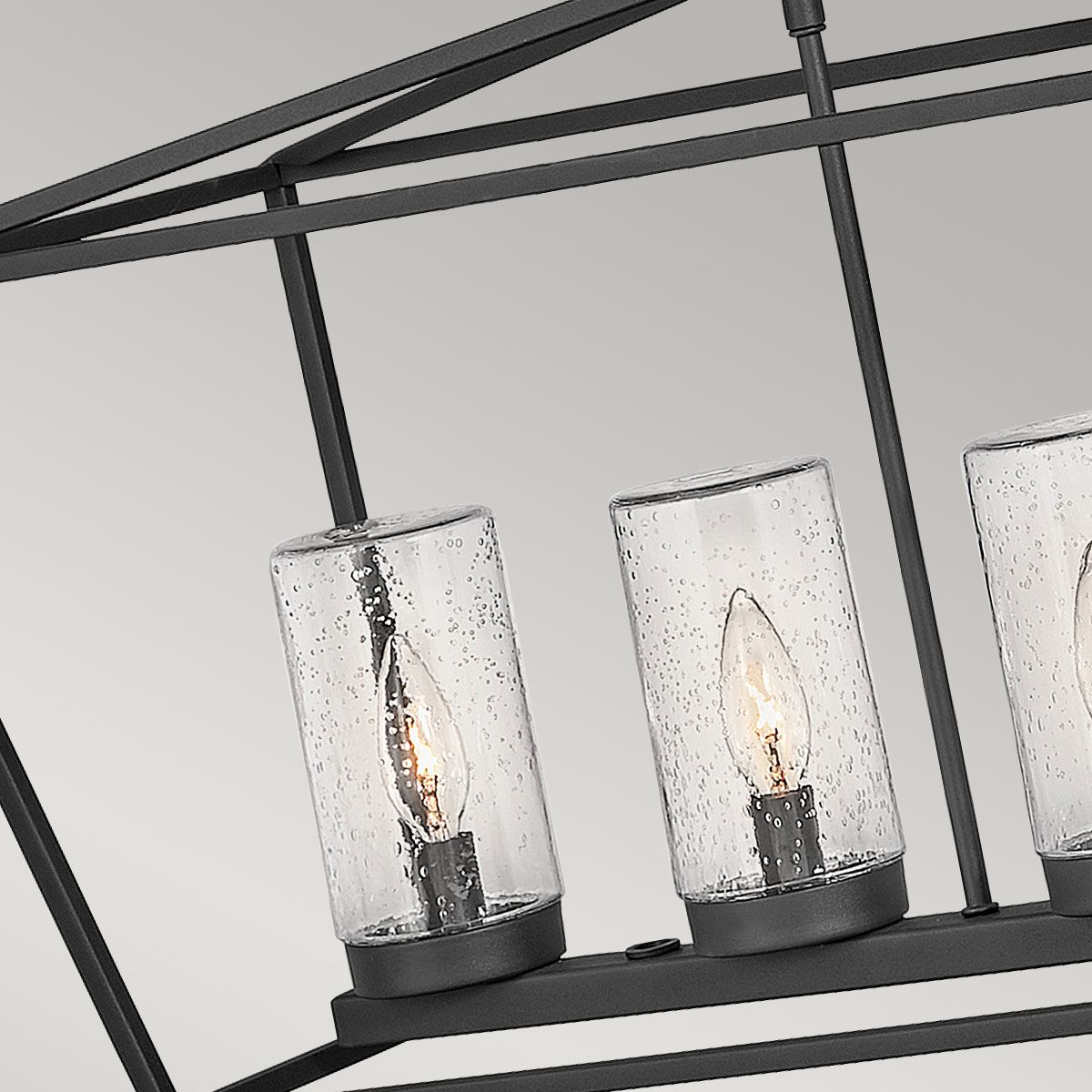 Quintiesse Alford Place 6 Light Outdoor Linear Pendant - Museum Black