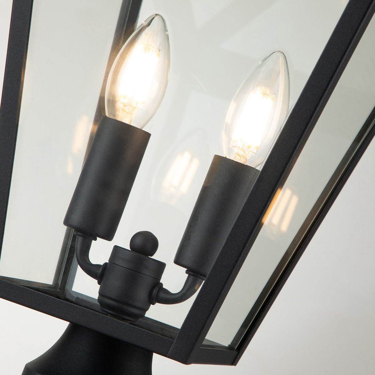 Quintiesse Alford Place 2 Light Pedestal Lantern - Museum Black