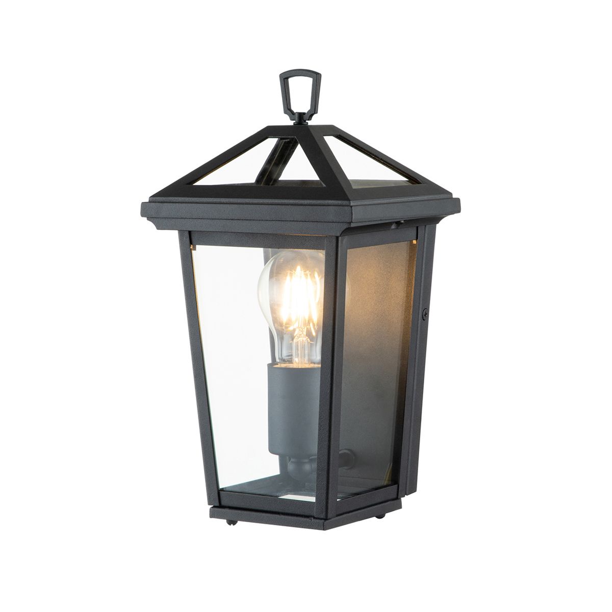 Quintiesse Alford Place Single Half Lantern - Museum Black