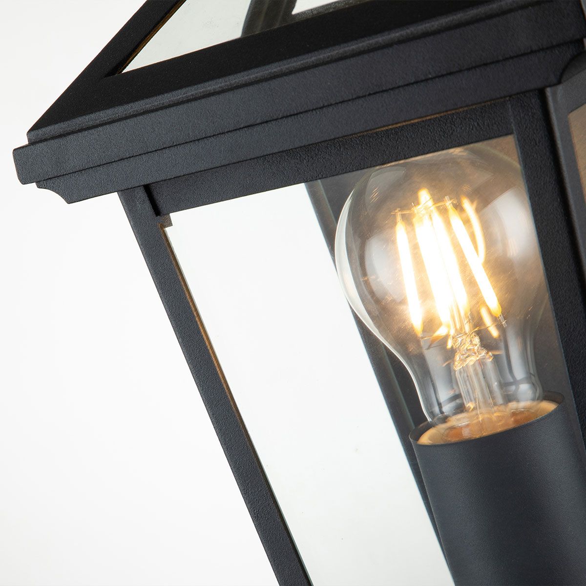 Quintiesse Alford Place Single Half Lantern - Museum Black