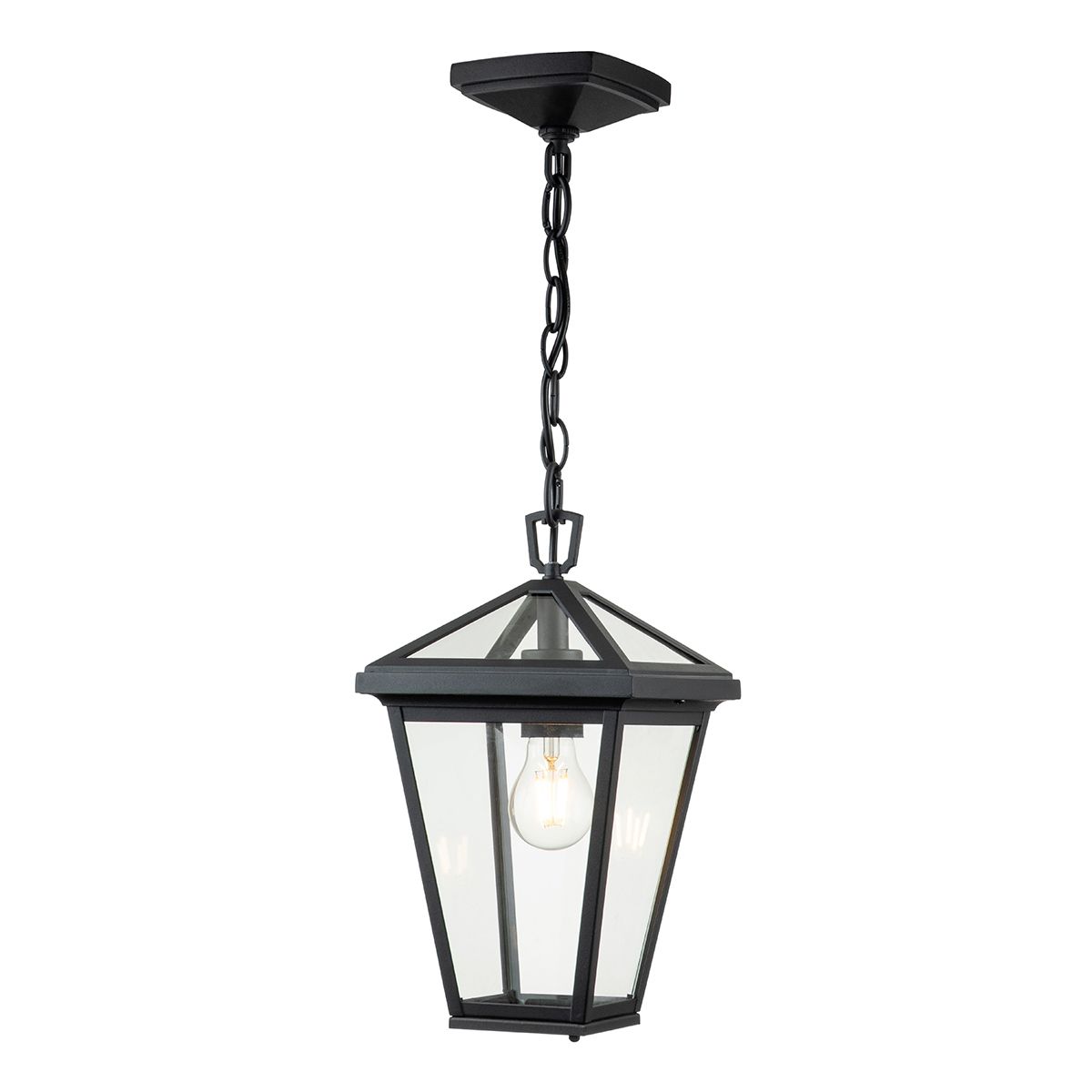 Quintiesse Alford Place Single Small Chain Lantern - Museum Black