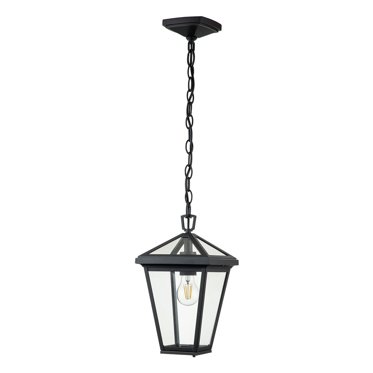Quintiesse Alford Place Single Small Chain Lantern - Museum Black