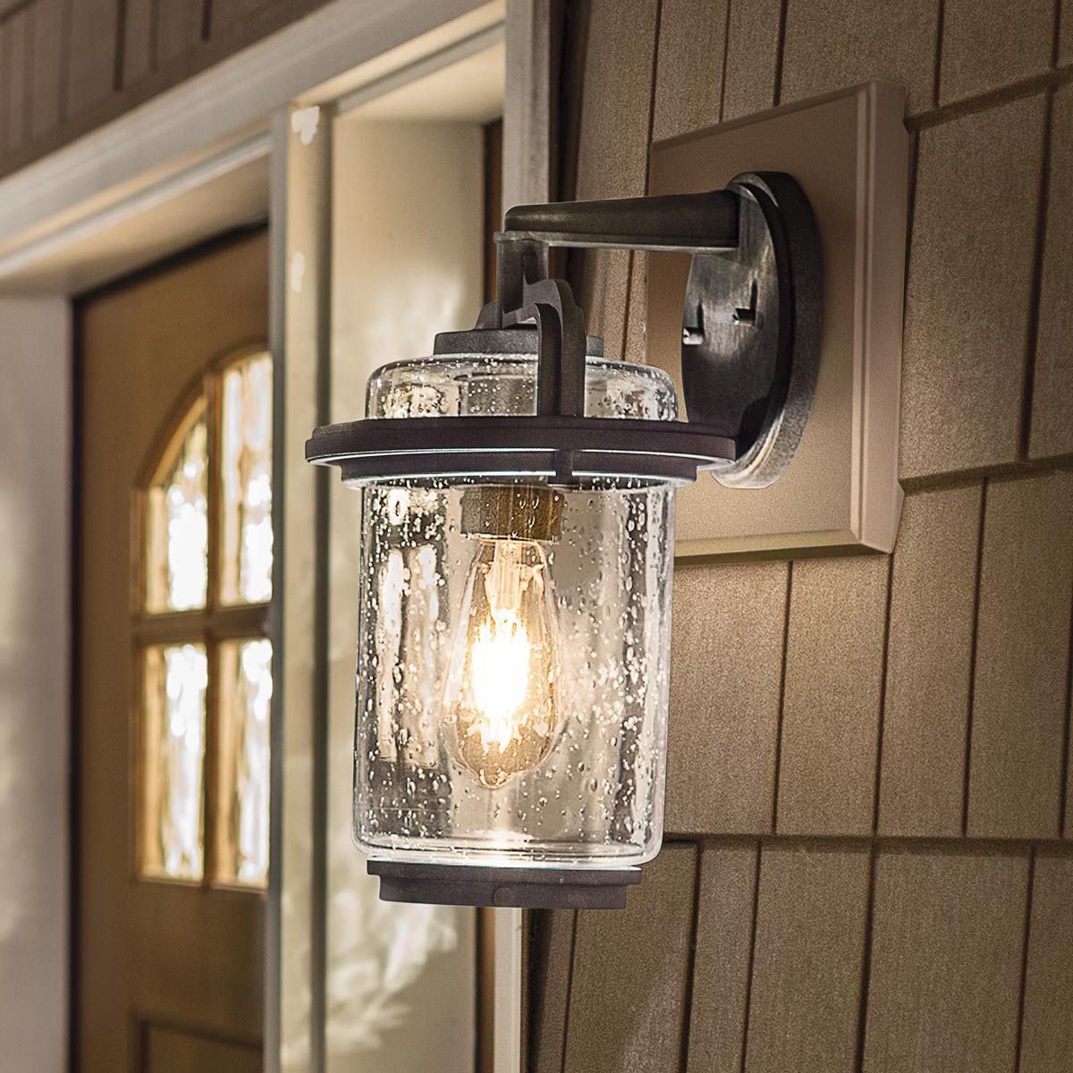 Quintiesse Andover Single Medium Wall Lantern - Weathered Zinc